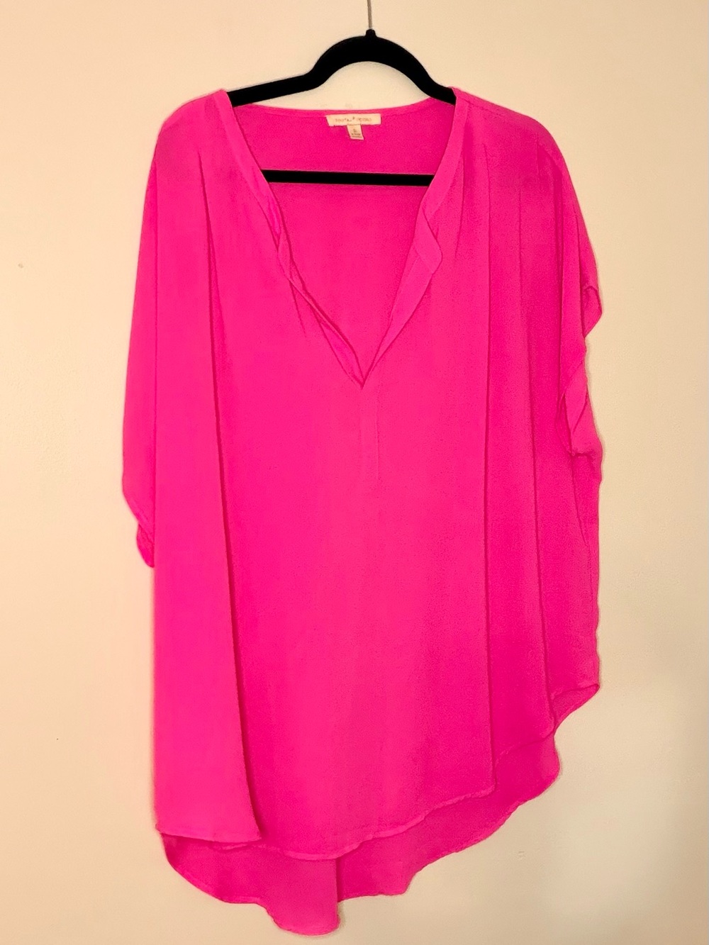 Gibson Latimer Hot Pink V-Neck Tunic Blouse